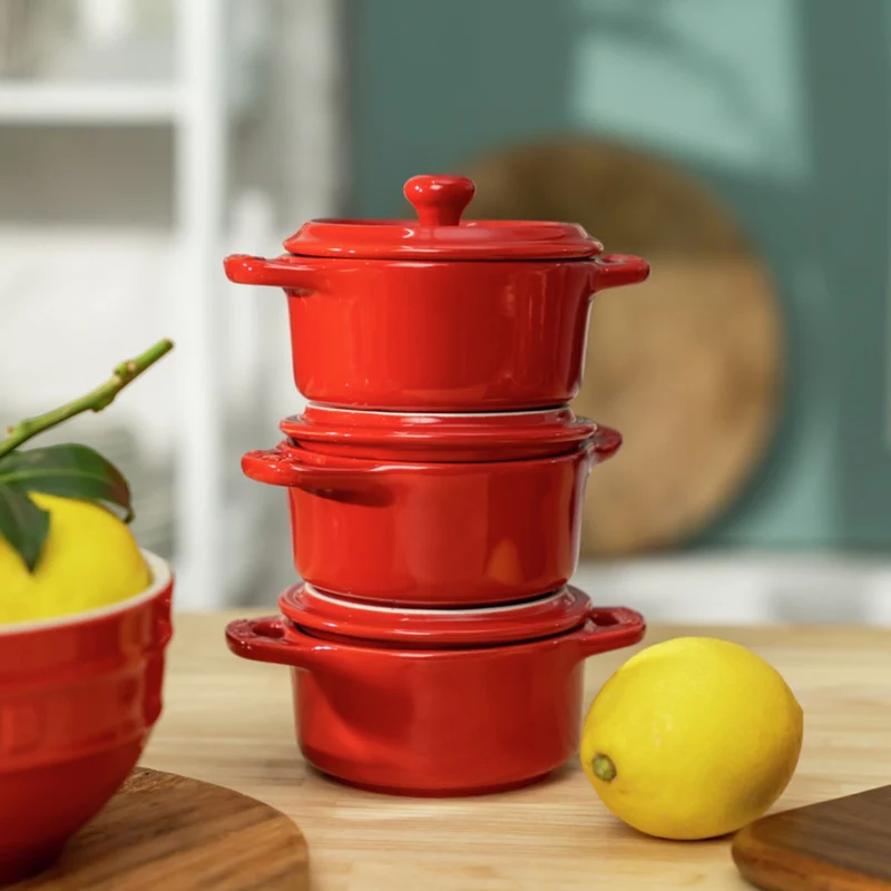 Set de 4 mini cocottes cerámicas Staub