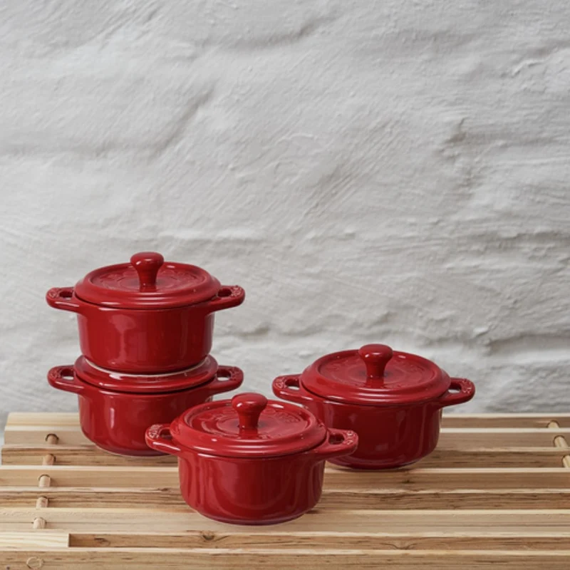 Set de 4 mini cocottes cerámicas Staub