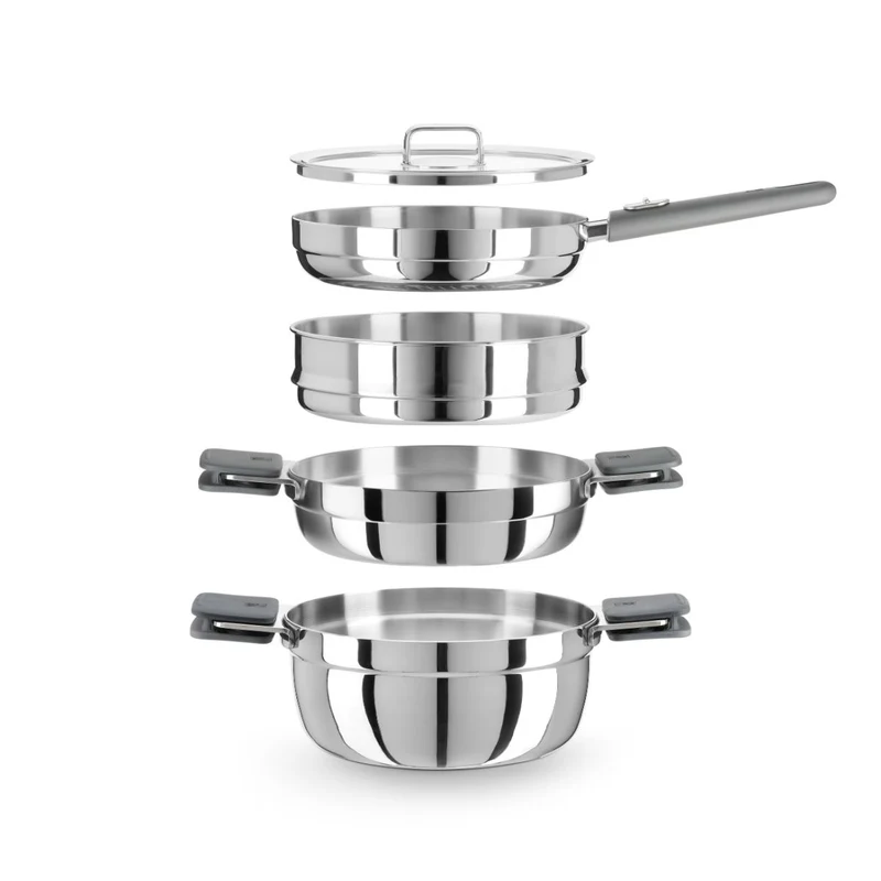 Batería de 5 piezas de acero inox Compac Inox Bra