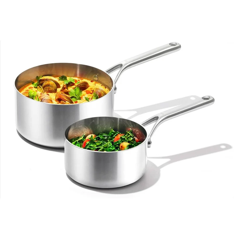 Set de 2 cazos 3PLY de acero inoxidable con tapa Mira OXO