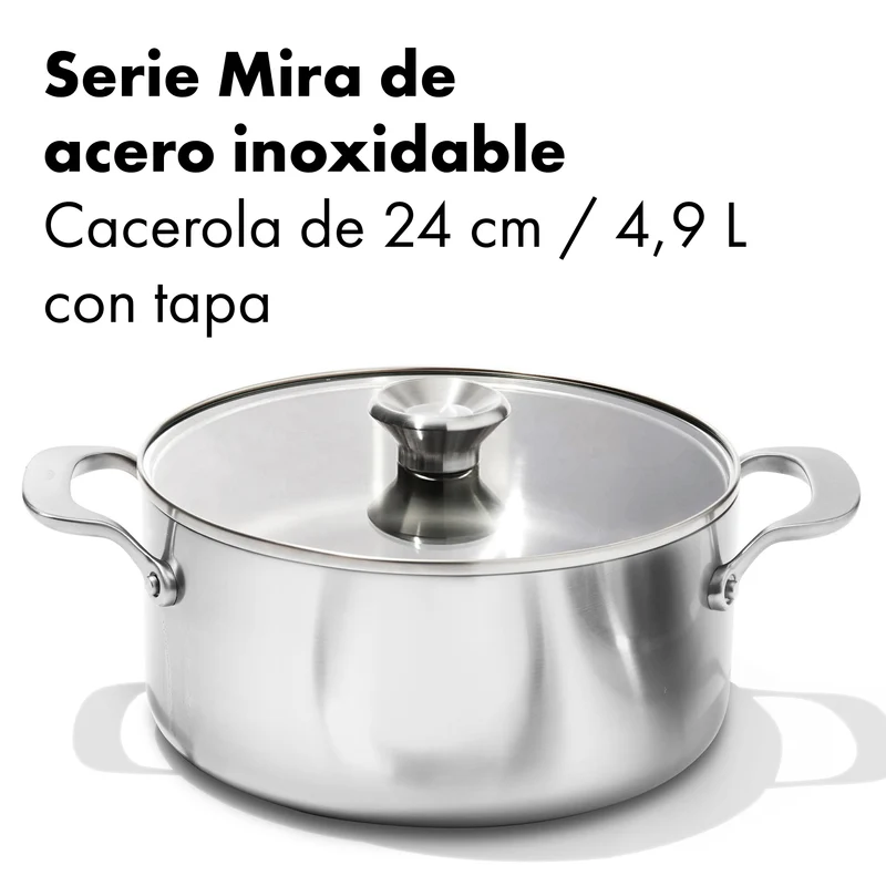 Cacerola con tapa 3PLY de acero inoxidable Mira OXO