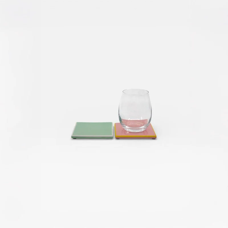 Posavasos Tile Rosa / Amarillo (set de 4)