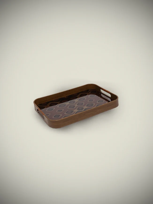 Bandeja Decorativa Rectangular 'Galateo' - Peacock - 42,5x27x4,5 cm