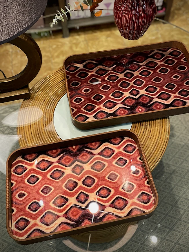 Bandeja Decorativa Rectangular 'Galateo' - Peacock - 51x32,5x4,5 cm