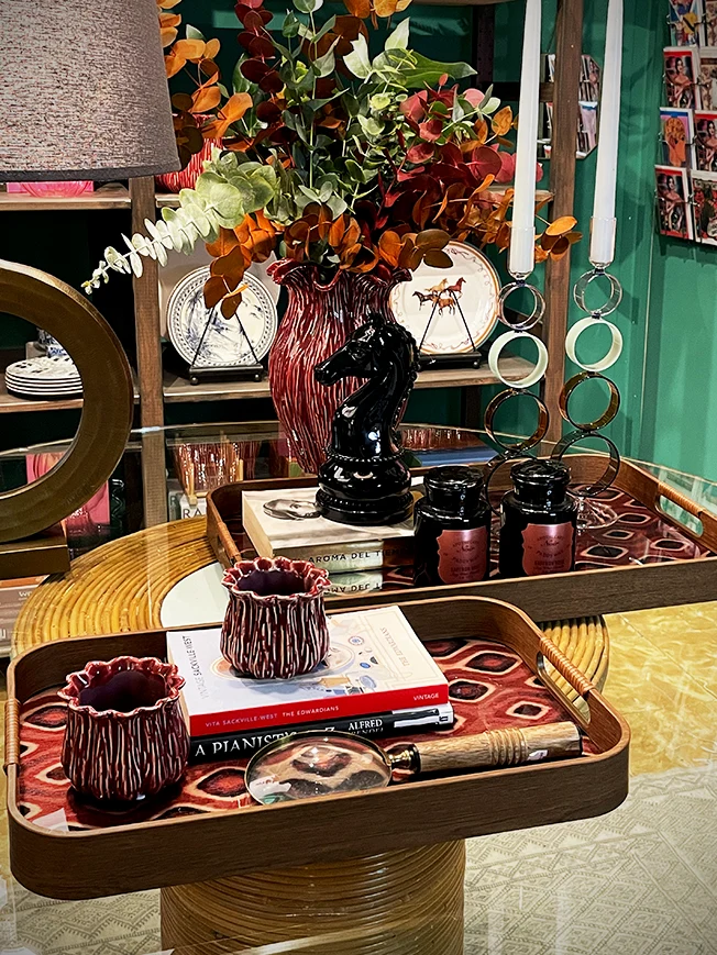 Bandeja Decorativa Rectangular 'Galateo' - Peacock - 51x32,5x4,5 cm