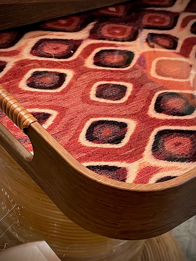 Bandeja Decorativa Rectangular 'Galateo' - Peacock - 51x32,5x4,5 cm