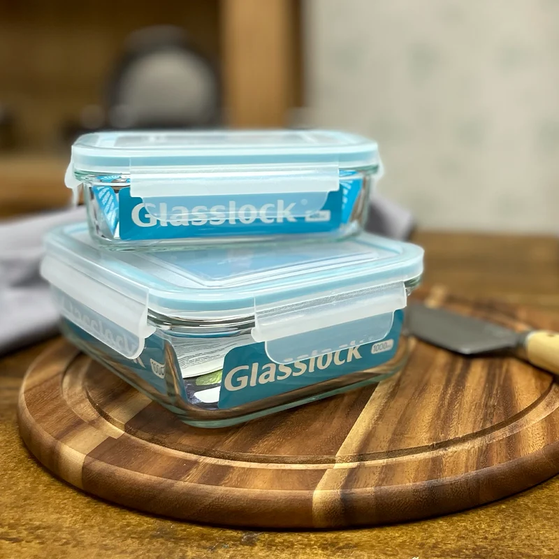 Recipientes herméticos de cristal rectangulares Glasslock