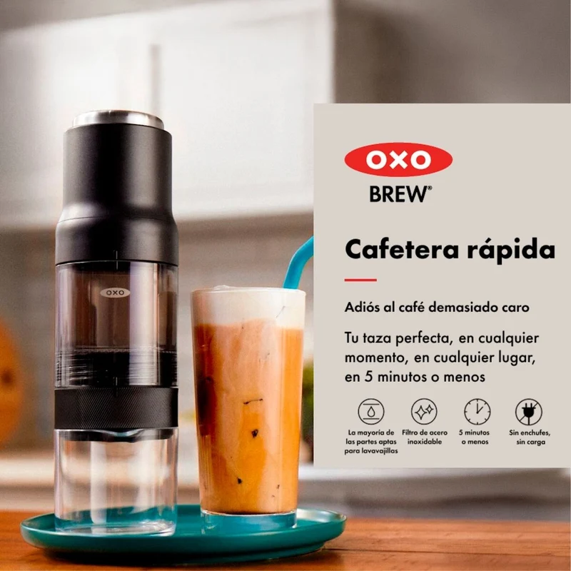 Cafetera portátil manual para café caliente y cold brew Rapid Brewer OXO