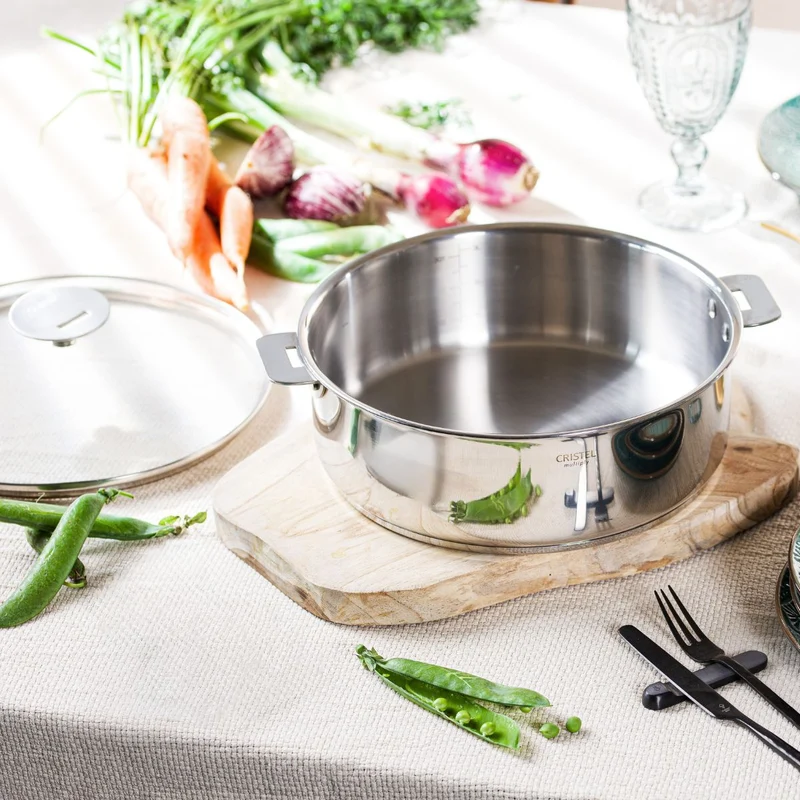 Cacerola y sauté de acero inoxidable multicapa Casteline Cristel