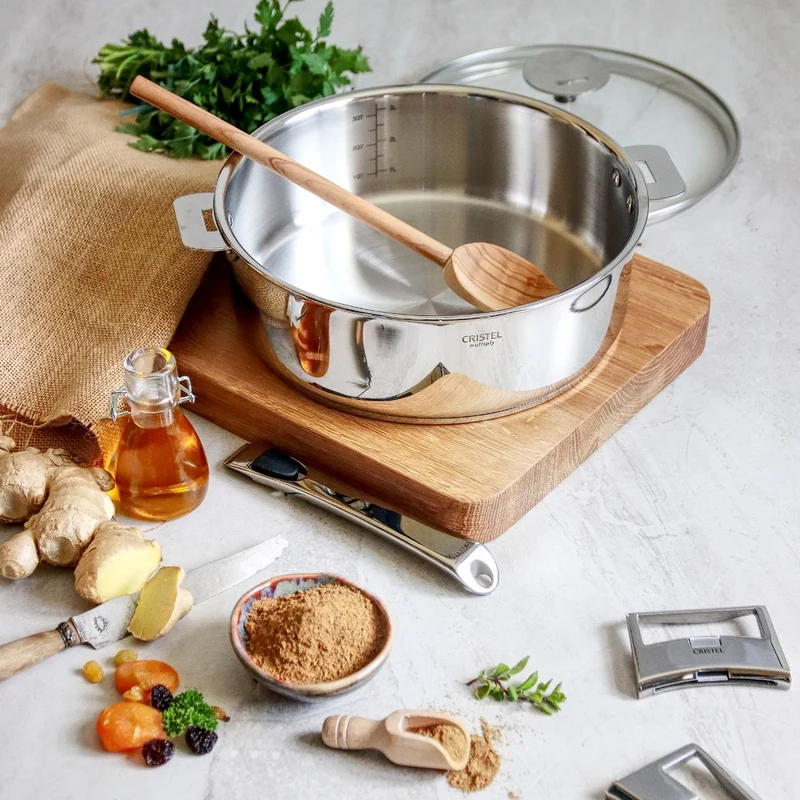 Cacerola y sauté de acero inoxidable multicapa Casteline Cristel