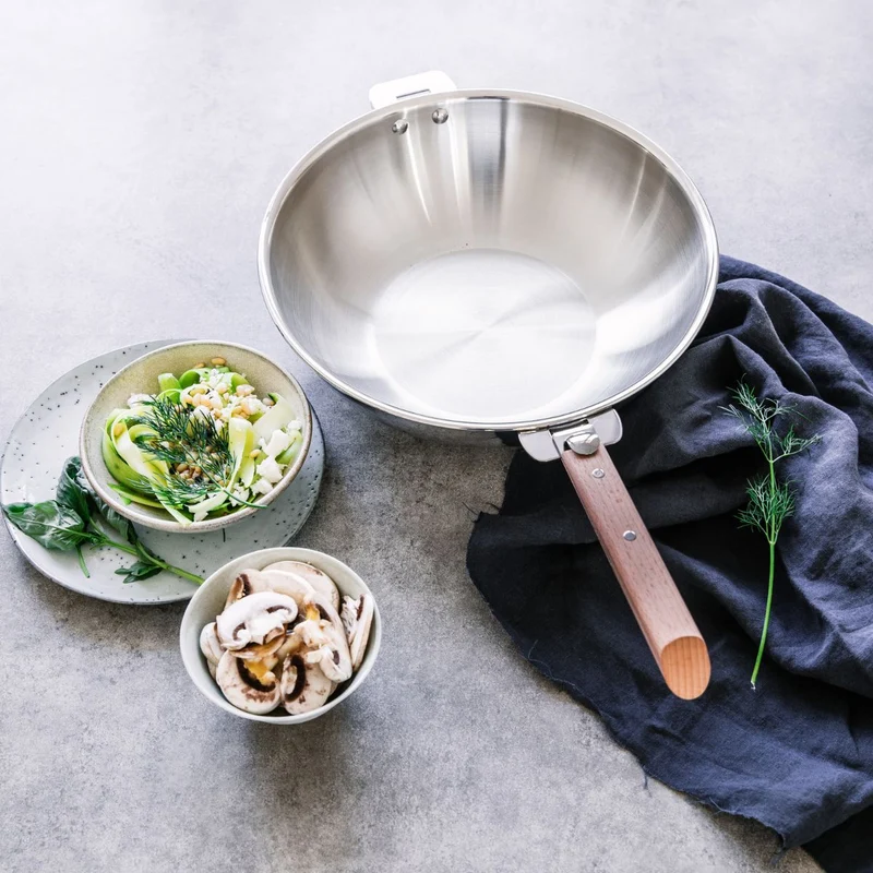 Wok de acero inoxidable multicapa Casteline Cristel