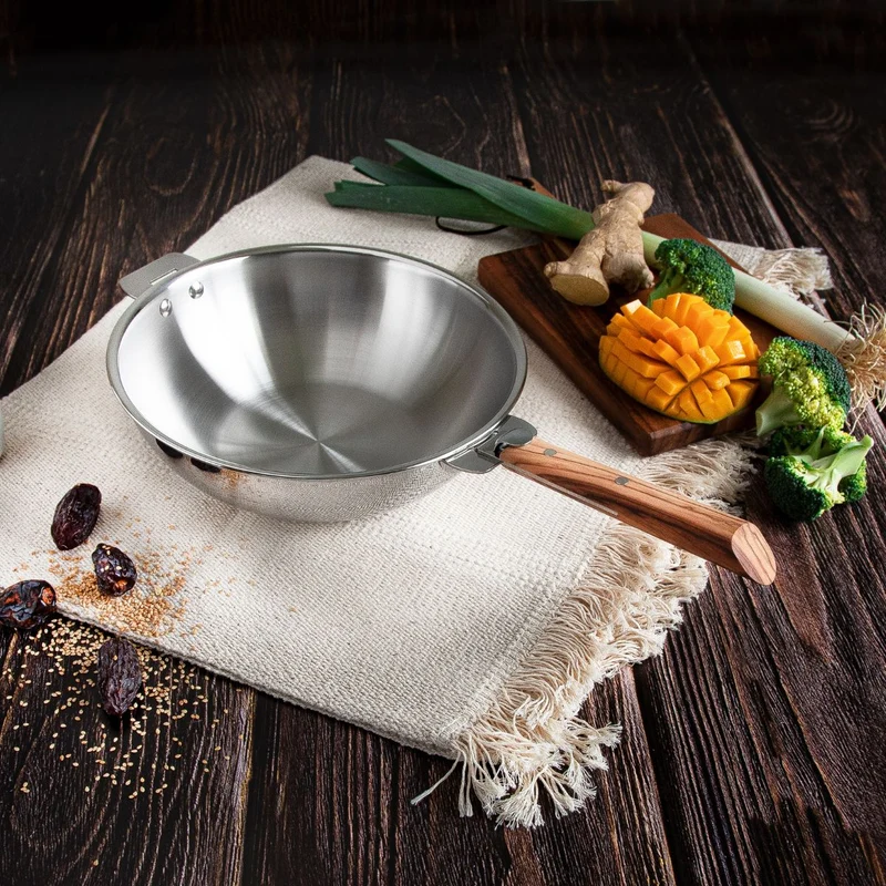 Wok de acero inoxidable multicapa Casteline Cristel
