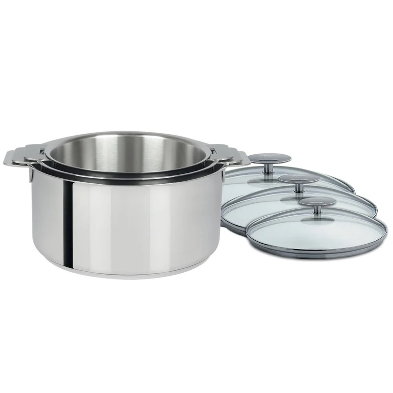 Conjunto de 3 ollas acero inoxidable multicapa Casteline Cristel