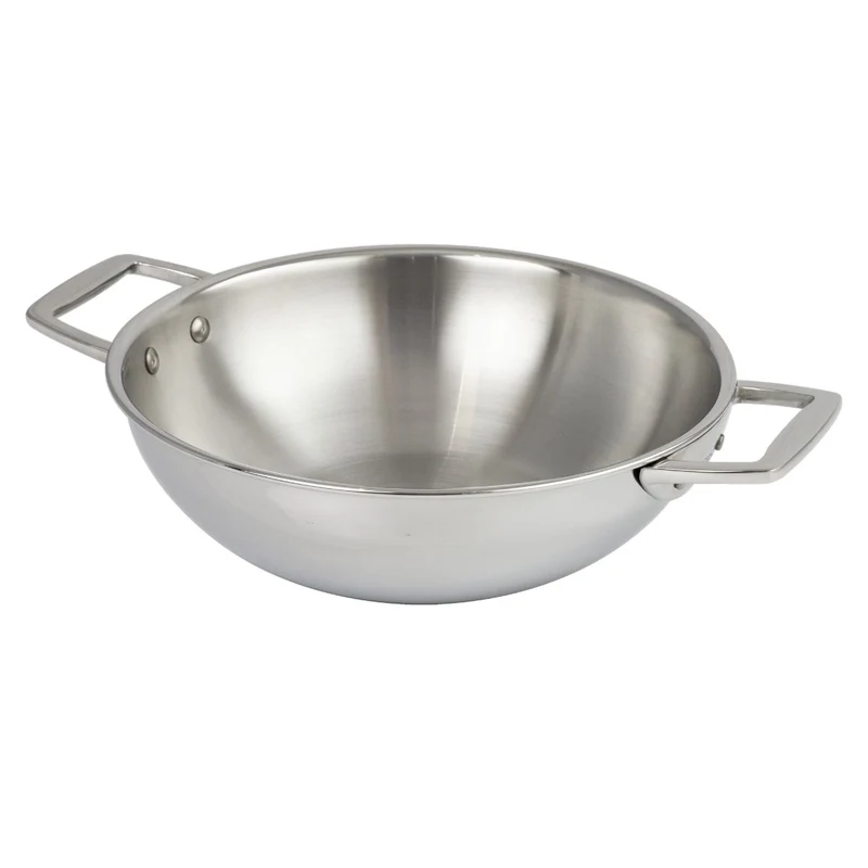 Wok de acero inoxidable 3-Ply con tapa de cristal Castel'Pro Cristel