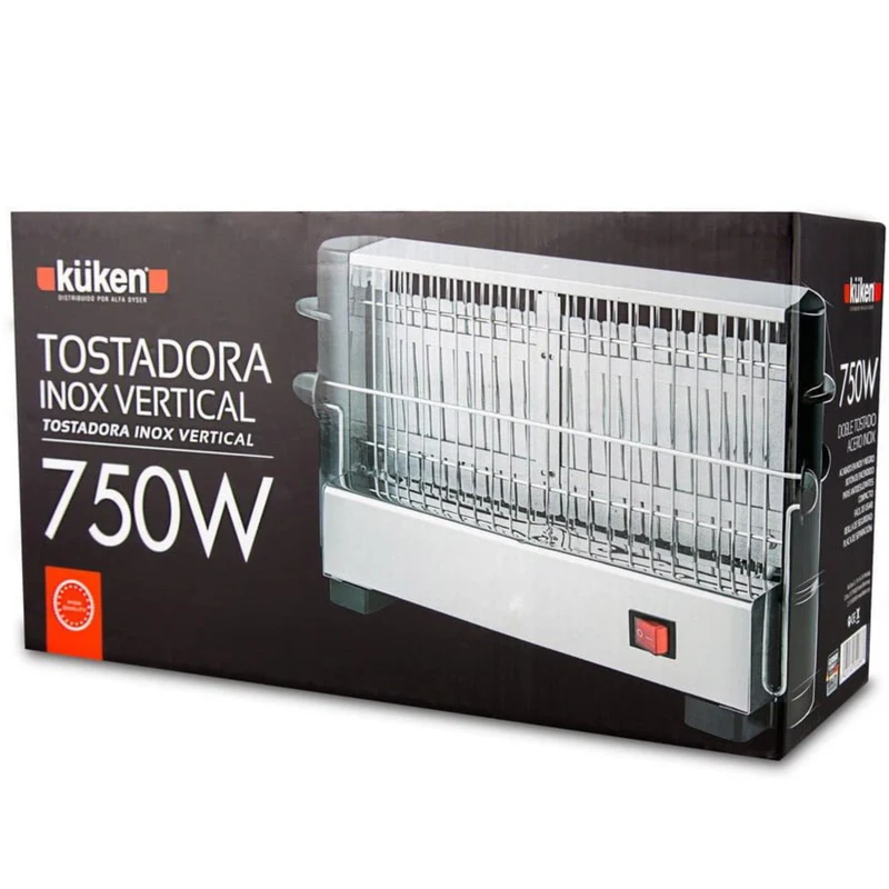 TOSTADORA VERTICAL INOX 750W KUKEN