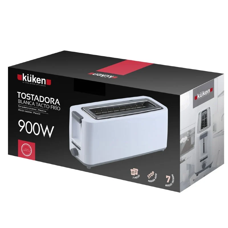 TOSTADORA PLASTICO BLANCO 2PCS 900W GRANDE KUKEN