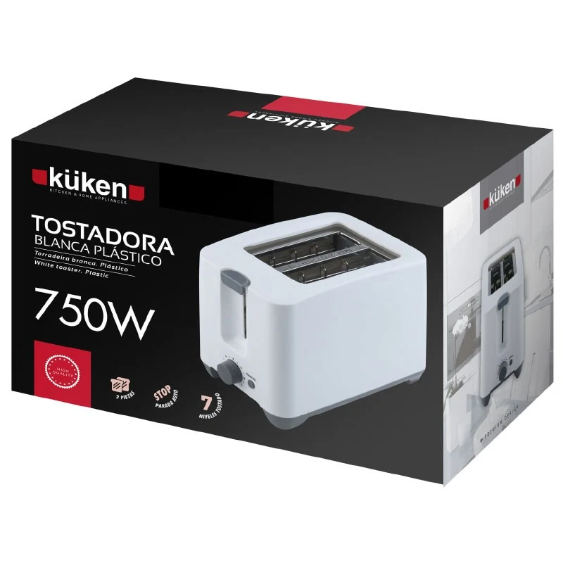 TOSTADORA PLASTICO 2PCS 750W KUKEN