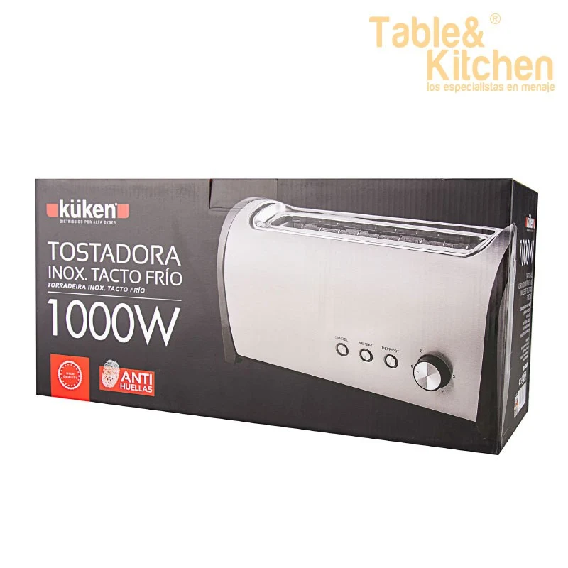 TOSTADORA INOX GRANDE 1000W KUKEN