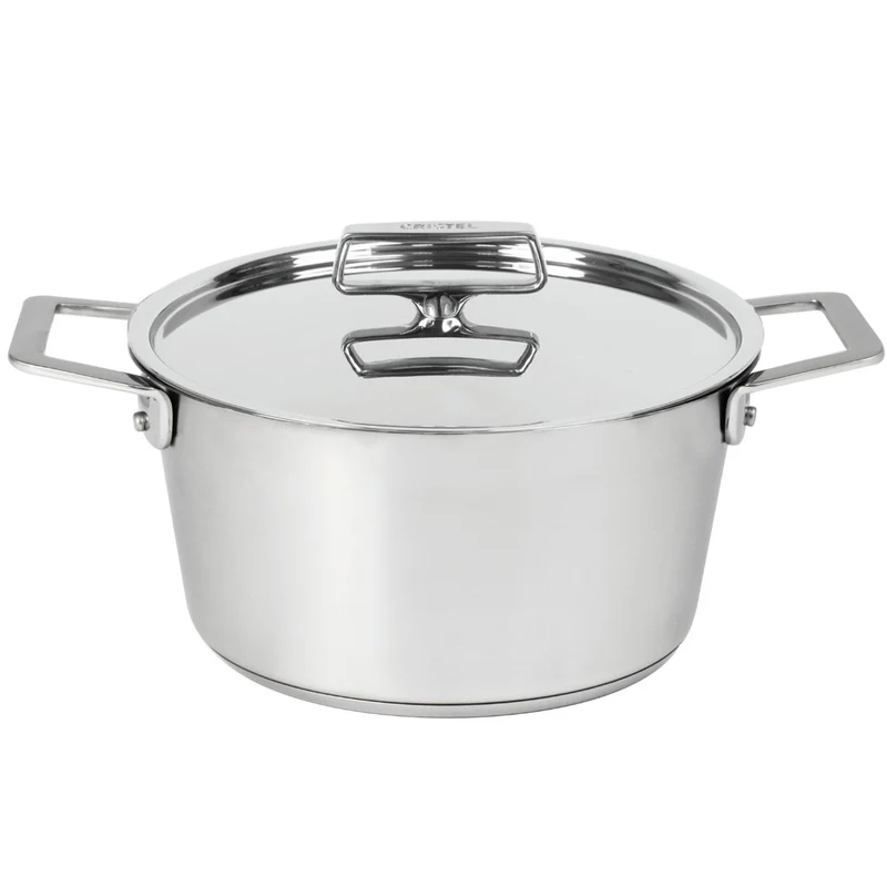 Cacerola alta de acero inoxidable con tapa de inox 1826 Cristel