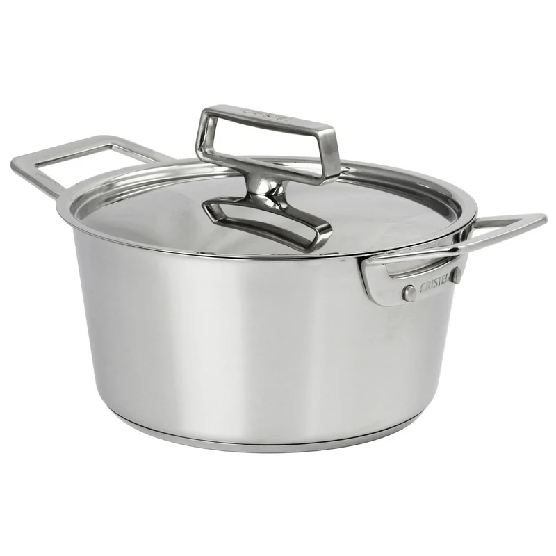 Cacerola alta de acero inoxidable con tapa de inox 1826 Cristel