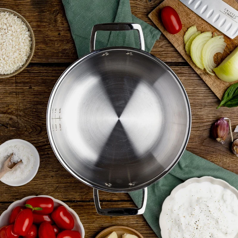 Cacerola alta de acero inoxidable 5-Ply con tapa Castel'Pro Cristel