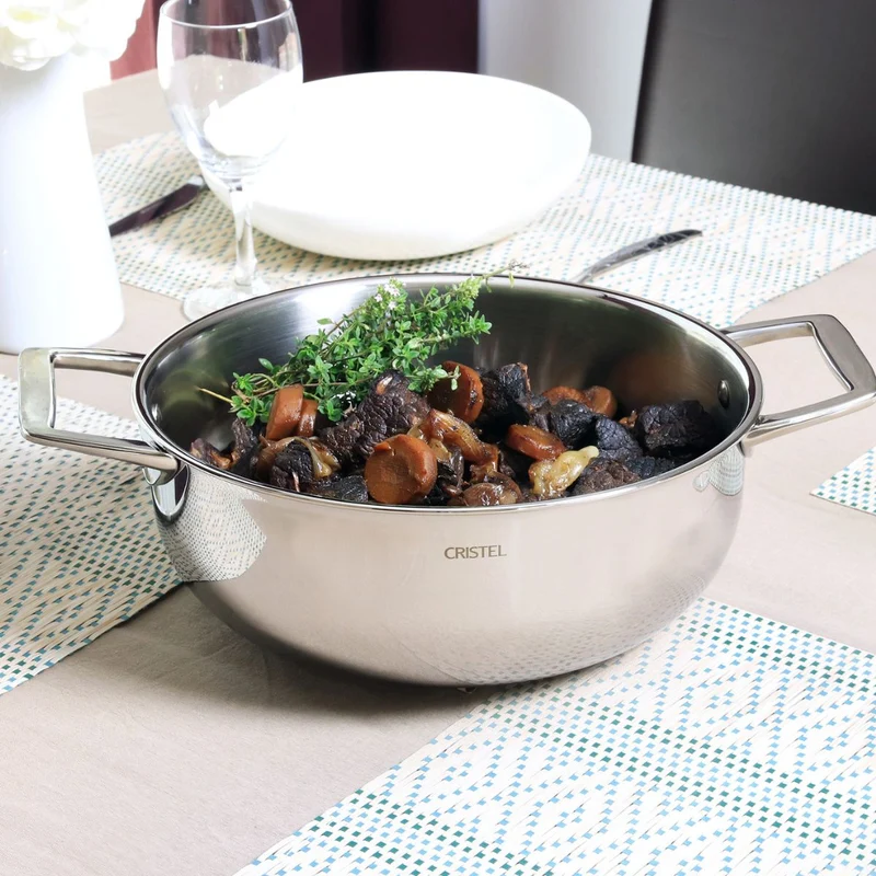 Cacerola alta de acero inoxidable 5-Ply con tapa Castel'Pro Cristel
