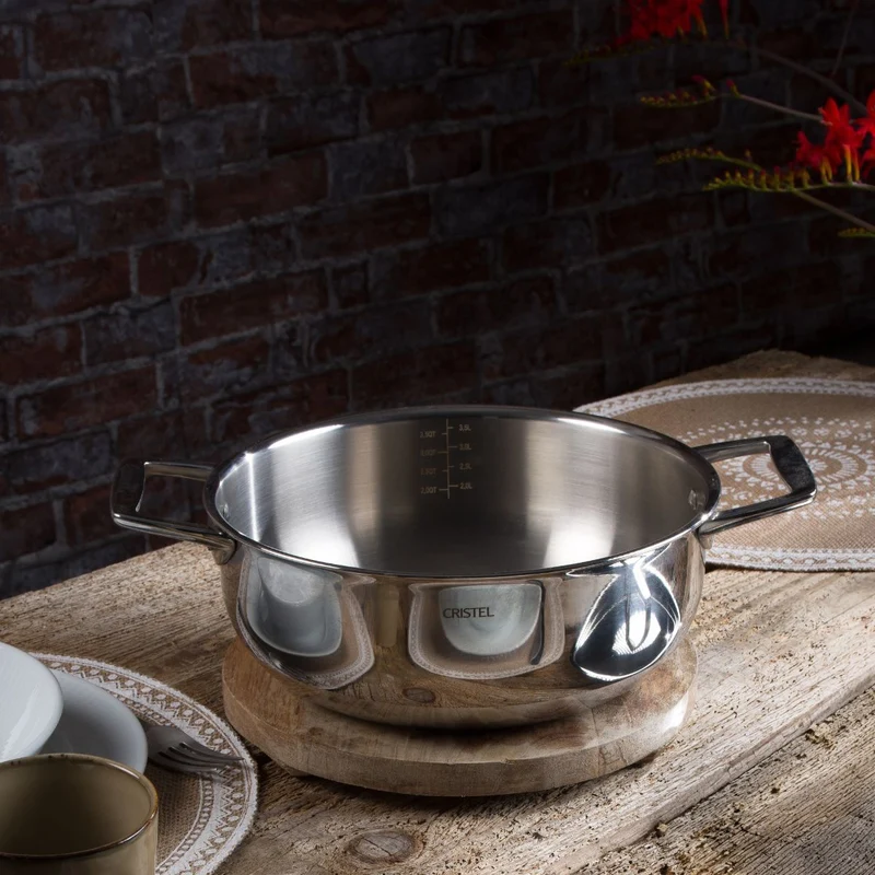 Cacerola alta de acero inoxidable 5-Ply con tapa Castel'Pro Cristel