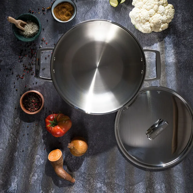 Cacerola alta de acero inoxidable 5-Ply con tapa Castel'Pro Cristel