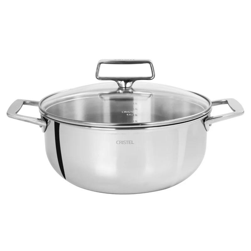 Cacerola alta de acero inoxidable 5-Ply con tapa Castel'Pro Cristel