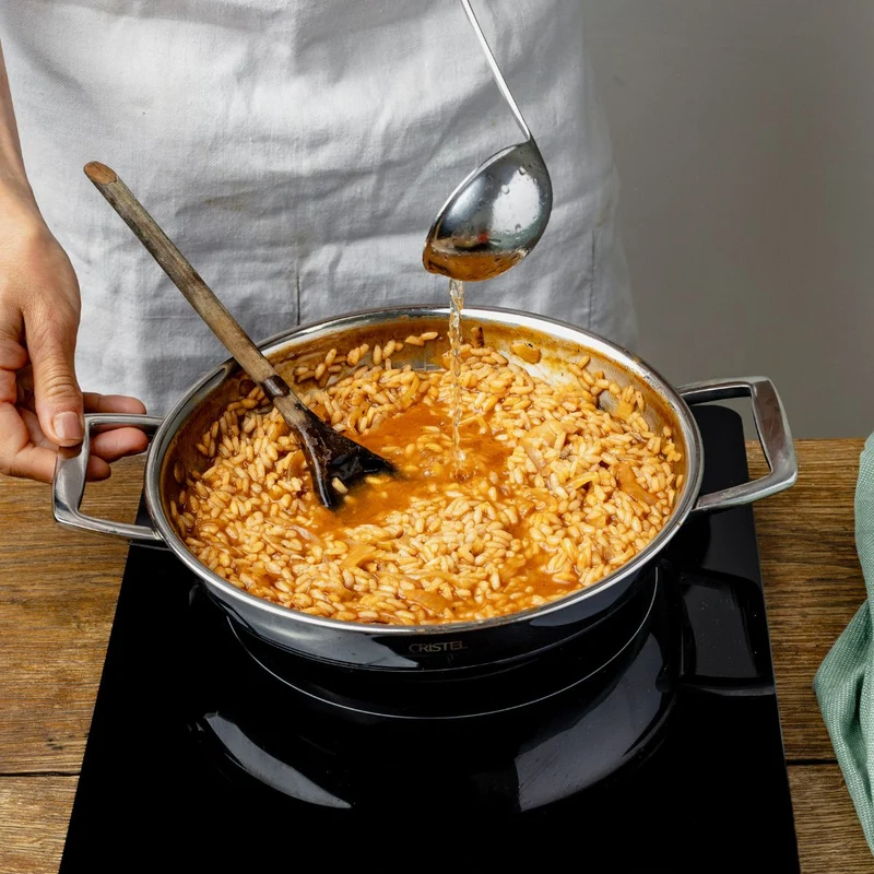 Cacerola alta de acero inoxidable 5-Ply con tapa Castel'Pro Cristel