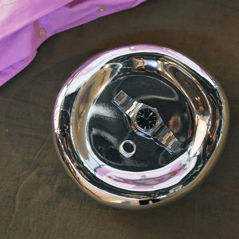 Gleam Glass Small Bowl Chrome