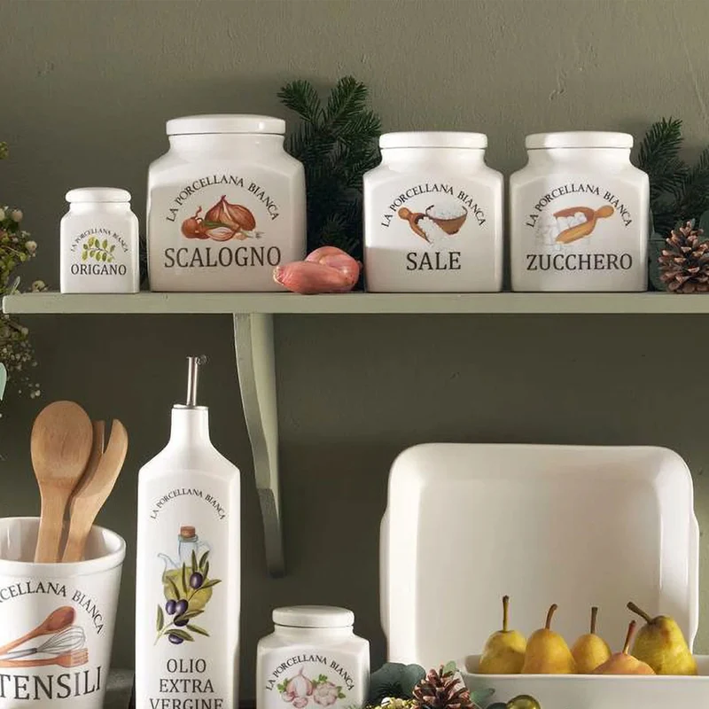 Tarro de porcelana para sal Conserva La Porcellana Bianca