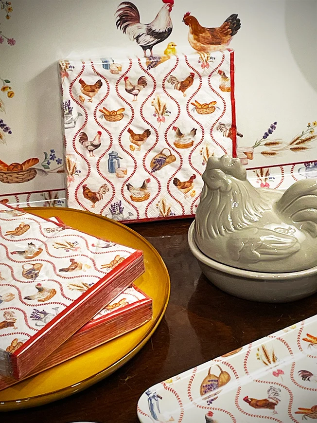 Bandeja Rectangular Pequeña 'Country Life' - 32x22 cm