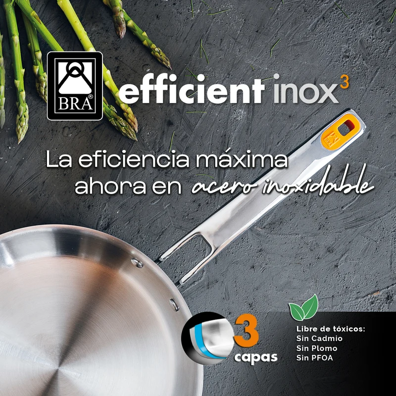 Set de 3 sartenes Efficient inox BRA