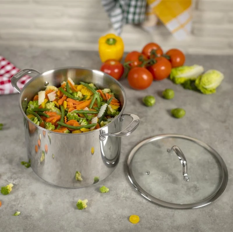 Olla alta de acero inoxidable con tapa de cristal Allround Kuhn Rikon