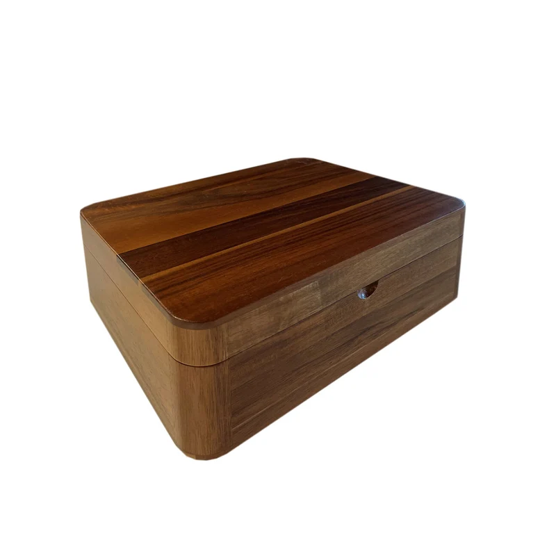 Caja de té de madera de acacia con 6 compartimentos Bredemeijer