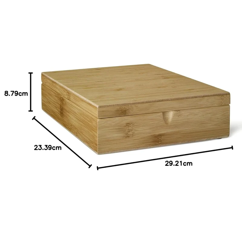 Caja de té de bambú con 9 compartimentos Bredemeijer