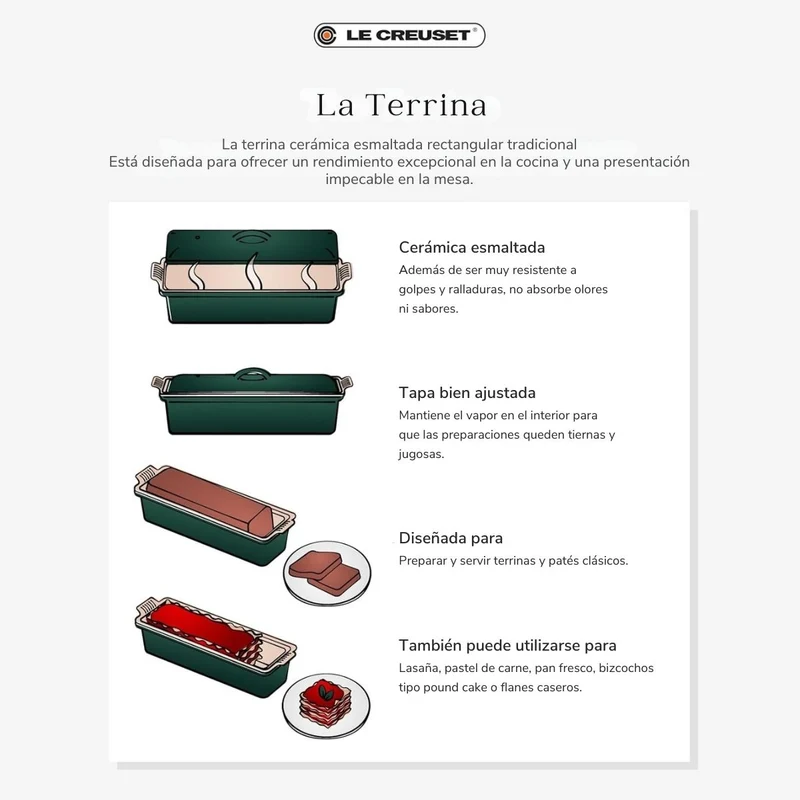 Terrina rectangular cerámica Le Creuset