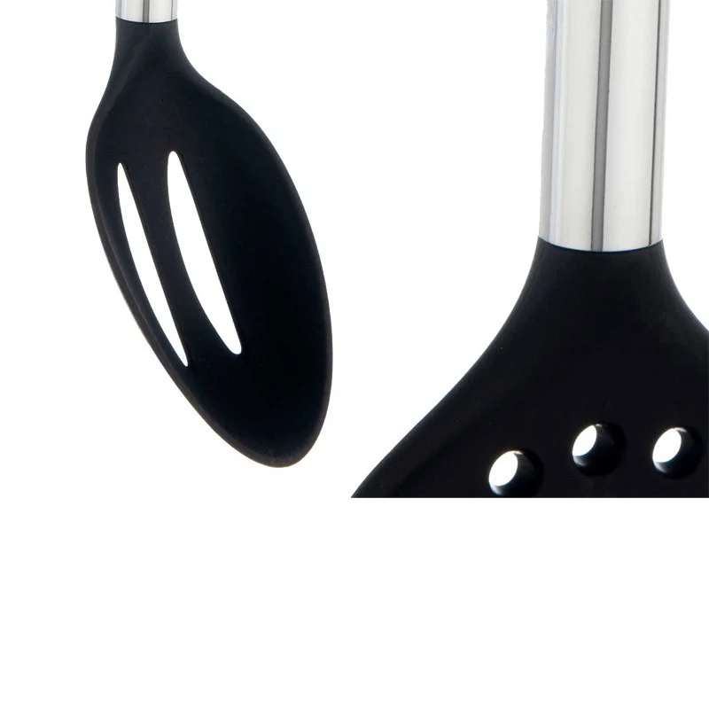 SET 7 PIEZAS UTENSILIOS COCINA NEGRO SILVER