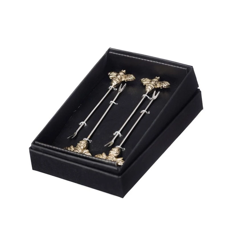 Set de 4 pinchos para aperitivos de acero inoxidable Selbrae