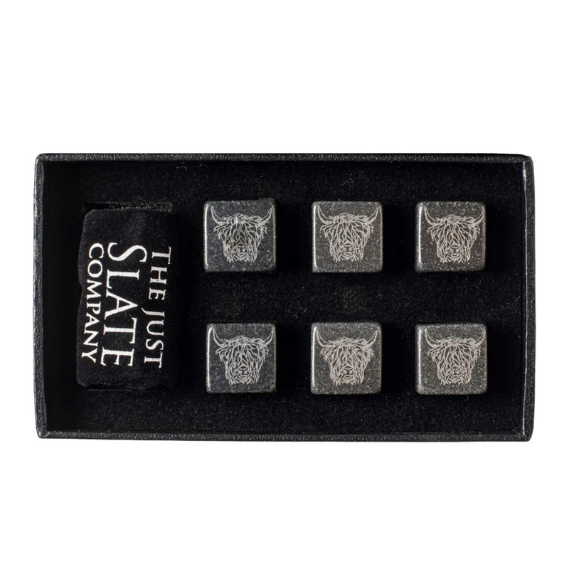 Set de 6 cubitos de piedra con funda Selbrae