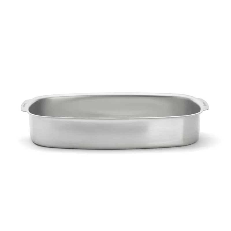 Bandeja rectangular honda para horno de acero inoxidable De Buyer