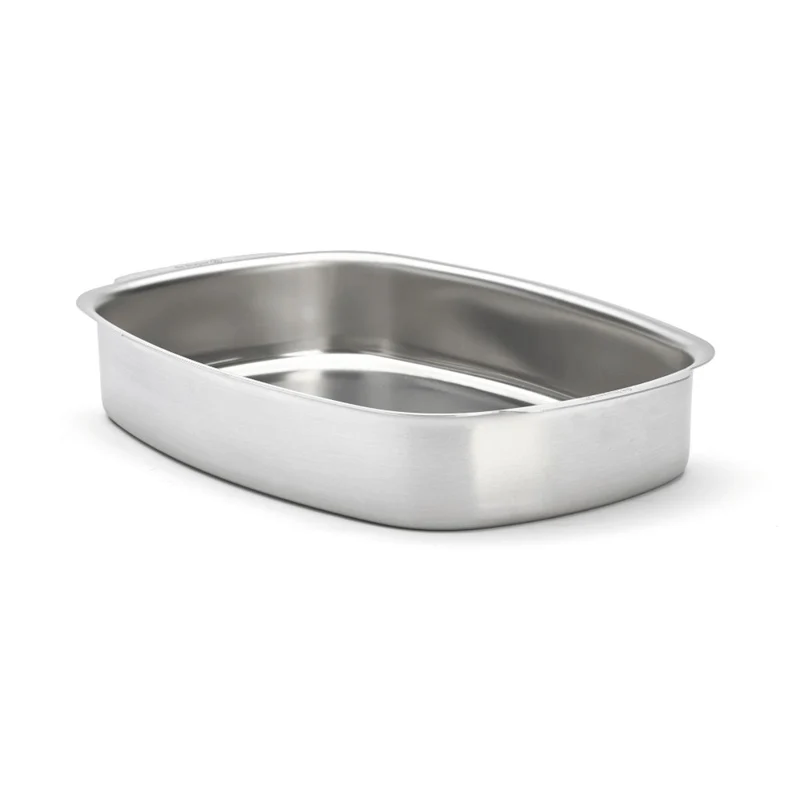 Bandeja rectangular honda para horno de acero inoxidable De Buyer