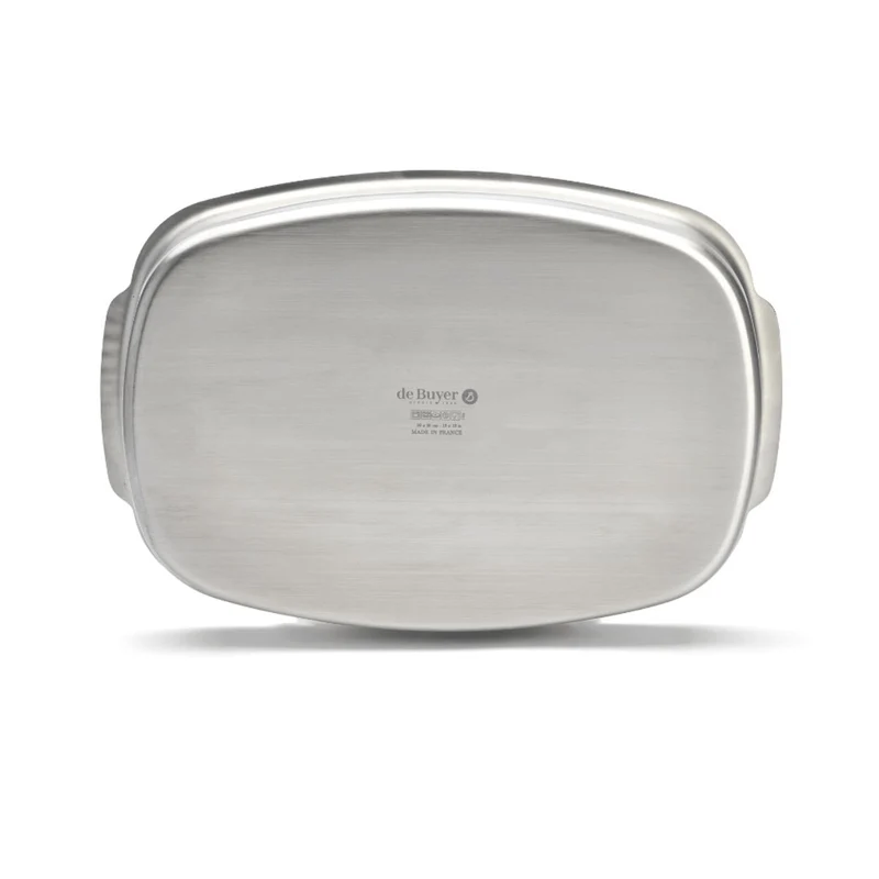 Bandeja rectangular honda para horno de acero inoxidable De Buyer