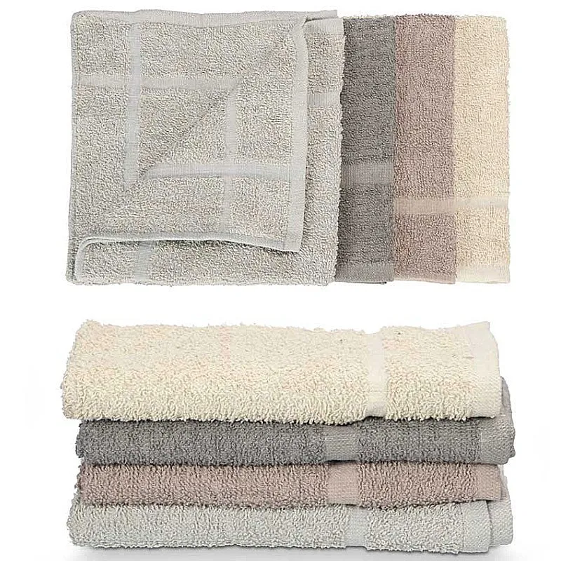 SET 5 PAÑOS DE COCINA EN TONOS BEIGE - GRIS - MARRÓN