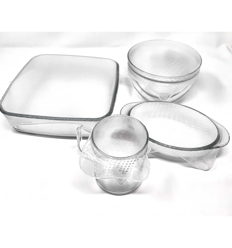 SET 4 TAPAS ELASTICAS CUADRADAS PLANAS DE SILICONA