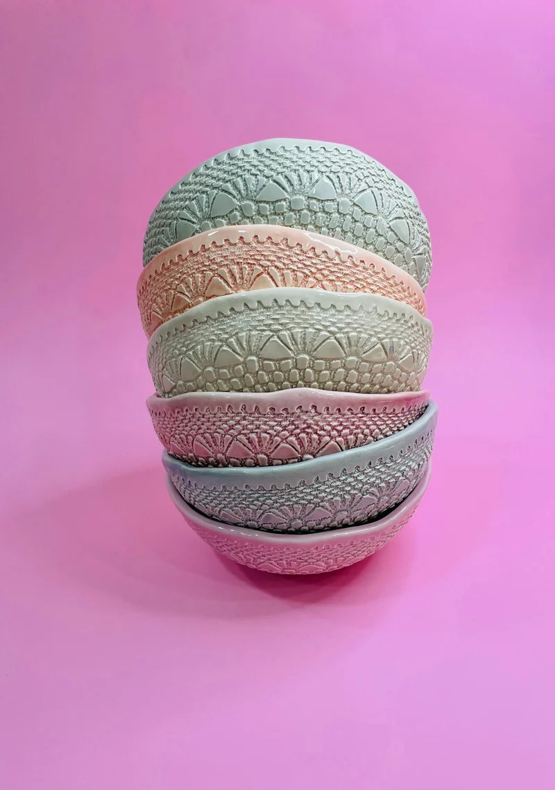 Cuenco Crochet Tallado Exterior