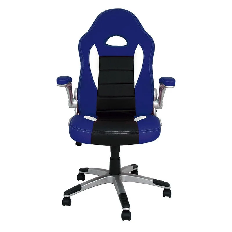 SILLA OFICINA VICTORIA AZUL CON REPOSA BRAZOS ABATIBLES