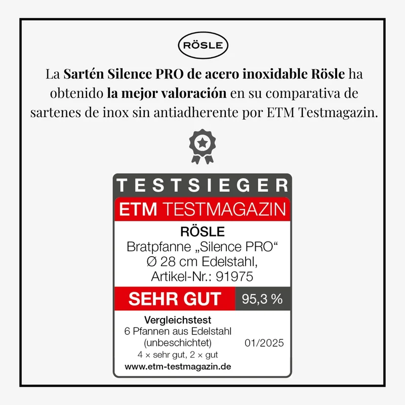 Sartén de acero inoxidable Silence Pro Rösle