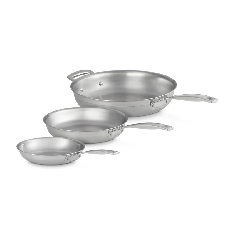 Set de 3 sartenes de acero inoxidable Tricapa 3-PLY Le Creuset